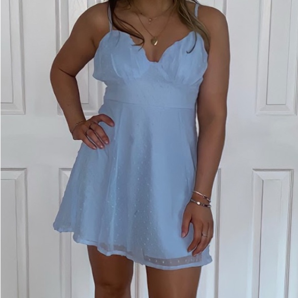 Elegant Light Blue Women's Dress